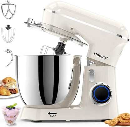 Stand Mixer, 6.5QT 10-Speed Tilt-Head 3-IN-1 Electric Food Mixer | Kitchen Mixer with Bowl, Dough Hook, Whisk and Beater, Household Mixer for Baking, Cake and Most Home Cooks, Dishwasher Safe1
