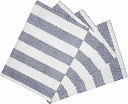 Cloths Big Stripe Placemats for Dining Table Set of 4, Heat Resistant Washable 100% Cotton Table Mats, Modern Place Mats for Dining Table Decor, Kitchen & Table Linens, 13" X 19", Blue1