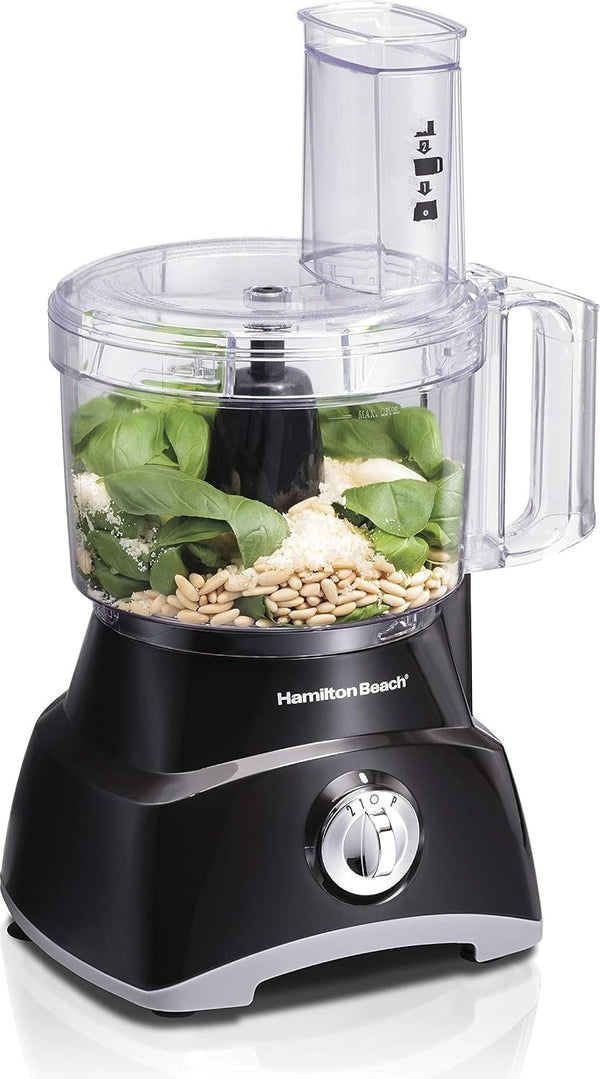 8 Cup Food Processor & Vegetable Chopper | Large Feed Chute | Powerful 450 Watt Motor | Stainless Steel S-Blade and Reversible Shredding Disc | Black | 70740G1