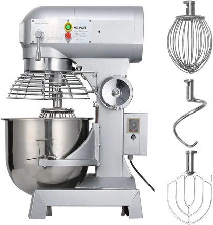 10Qt Commercial Food Mixer with Timing Function， Commercial Mixer 500W Stainless Steel Bowl Heavy Duty Electric Food Mixer Commercial with 3 Speeds Adjustable, Perfect for Bakery Pizzeria8
