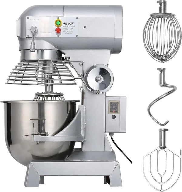 10Qt Commercial Food Mixer with Timing Function， Commercial Mixer 500W Stainless Steel Bowl Heavy Duty Electric Food Mixer Commercial with 3 Speeds Adjustable, Perfect for Bakery Pizzeria8