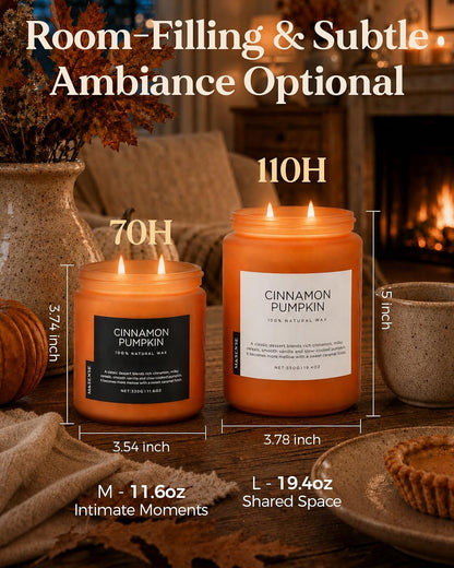 Cinnamon Pumpkin Scented Candle Fall Baking Spice Aroma for Halloween Decor4