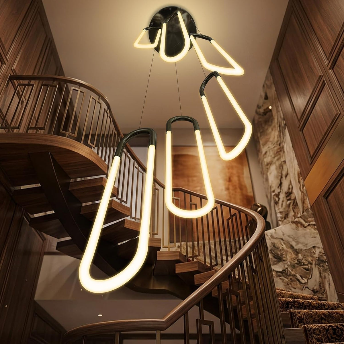 6-rings-118-modern-large-dimmable-led-chandelier-dining-room-pendant-light-fixtures-ring-chandelier-for-foyer-staircase-living-room-kitchen-island-black