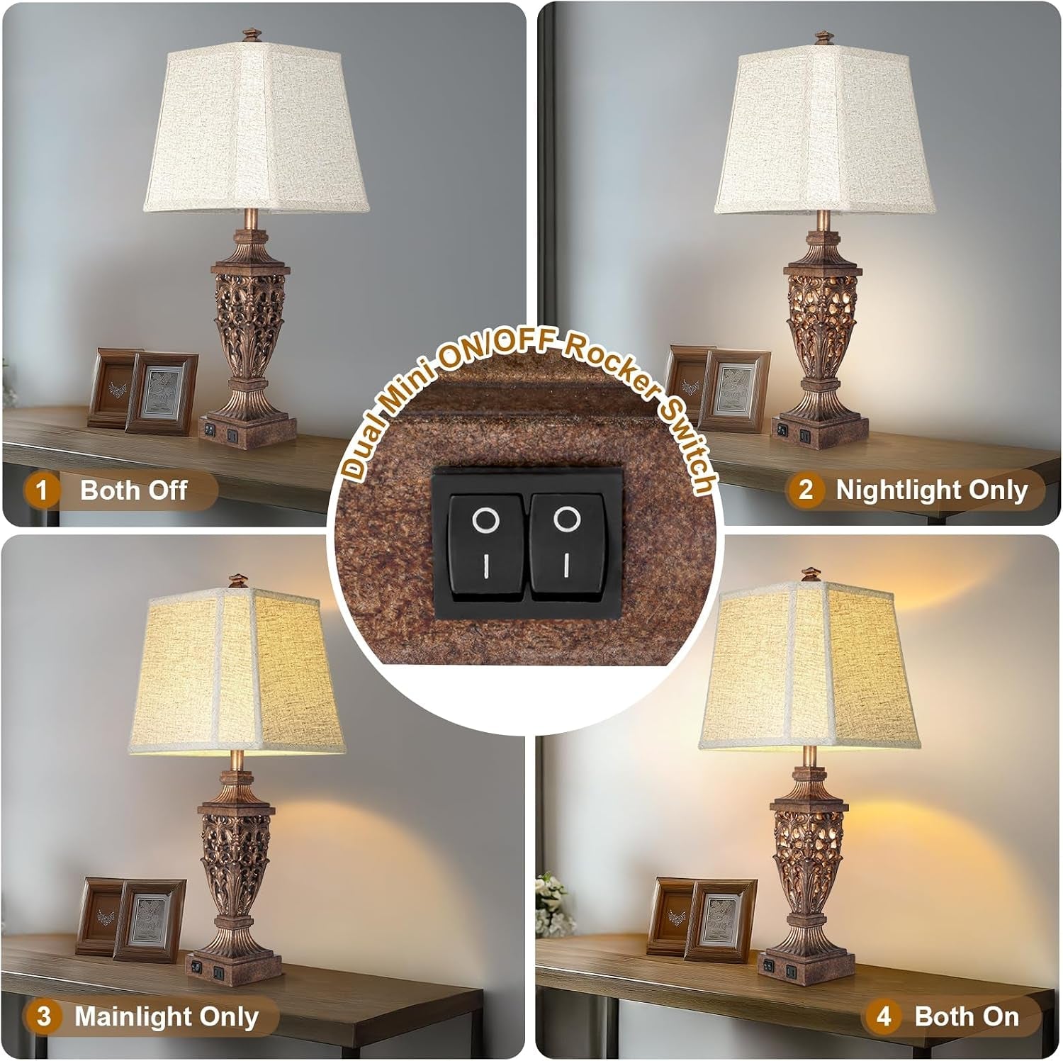vintage-resin-table-lamps-with-night-light-for-bedroom-living-room-28-5-tall-night-light-farmhouse-table-lamps-set-of-2-with-usb-a-c-charging-ports-linen-shade-bulb-included-bedside-lamp