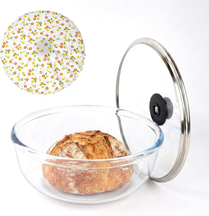Borosilicate Glass Bowl with Cotton Cover Lid Thickened Mixing Bowls1