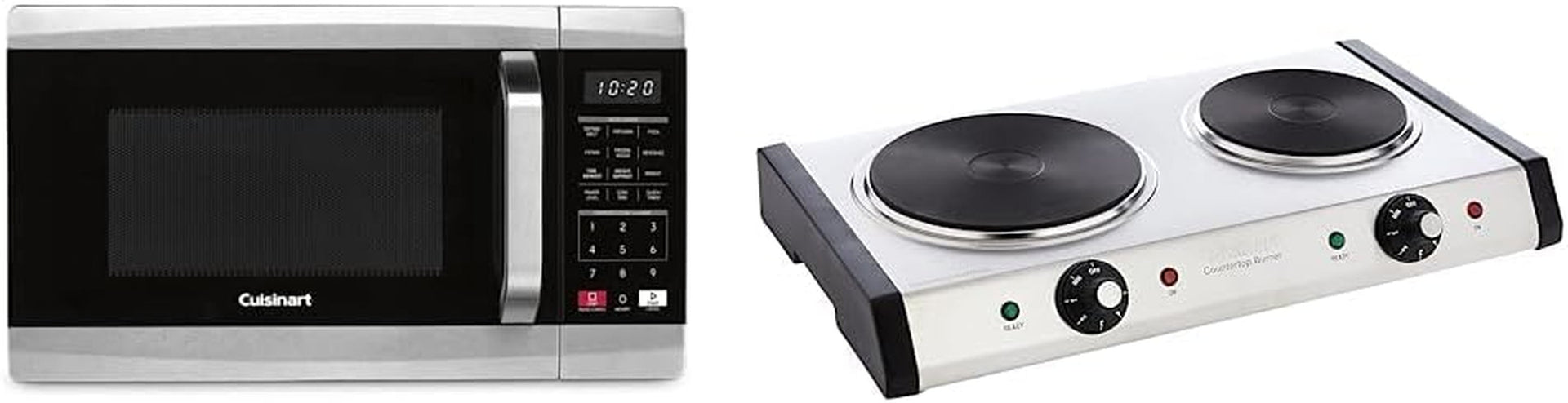cmw-70-stainless-steel-microwave-oven-silver-cast-iron-double-burner-11-5l-x-19-5w-x-2-5h-silver