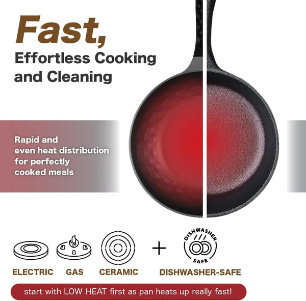 Diamond X Premium Non Stick Wok Pan with Lid - 11" Large Flat Bottom Chinese Wok - Woks & Stir-Fry Pans Nonstick - Titanium-Coated 8-Layered Korean Engineered Skillet for Frying, Oil-Free, Pfoa-Free6