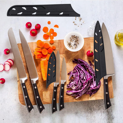 Plastic Safety Knife Cover Sleeves for 7" Santoku Knife, 2 Pack Knives Edge Guard Blade Protector Universal Knife Sheath for Kitchen, Black8