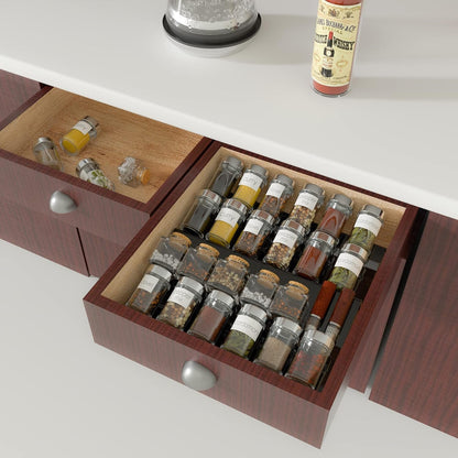 Adjustable Acrylic Spice Drawer Organizer Rack, Spice Drawer Organizer Shelf Expandable from 8 Inch to 16 Inch, Acrylic Drawer Organizer for Seasoning Jars3