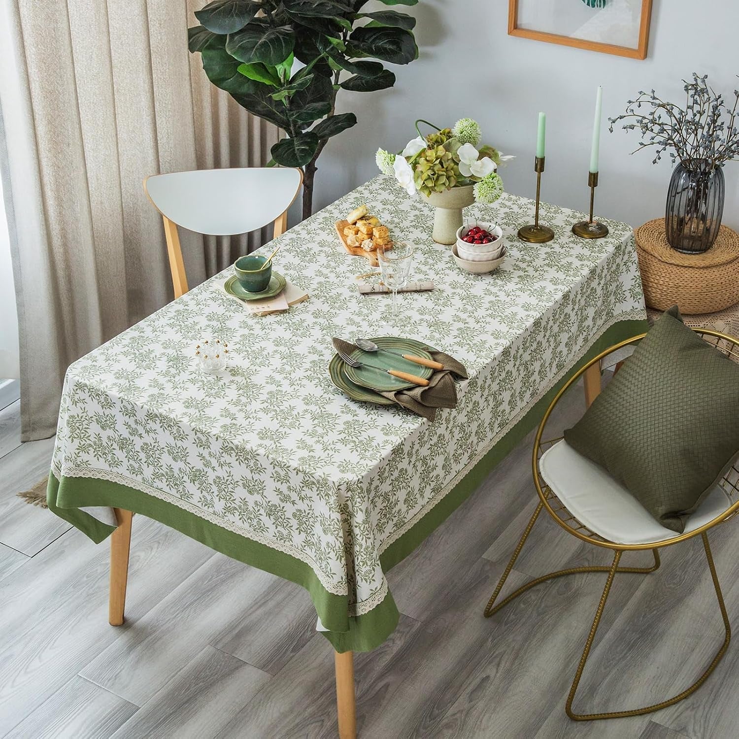 rustic-tablecloth-solid-cotton-fabric-bordered-retro-tablecloths-classic-plant-leaf-printed-linen-fabric-table-cover-farmhouse-decoration-55x102-inches-rectangle-oblong-green-for-kitchen