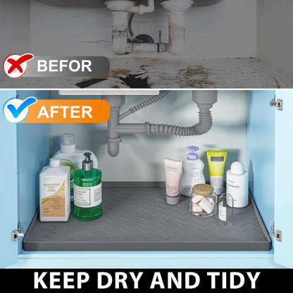 under Sink Mats for Kitchen Waterproof 34" X 22", Cabinet Liner5