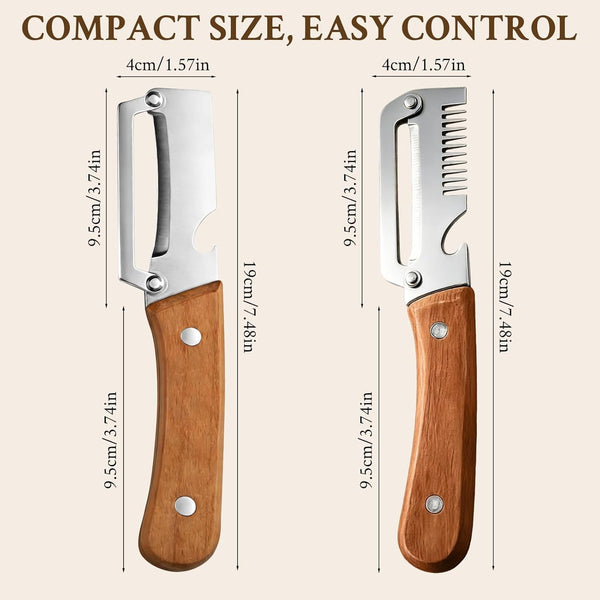 2026 Upgrade Vegetable Peeler and Julienne Peeler Set, Stainless Steel Vegetable Peelers for Kitchen with Wood Handles and Bottle Opener, 2-Pcs Multifunctional Vegetable Peeler Set7