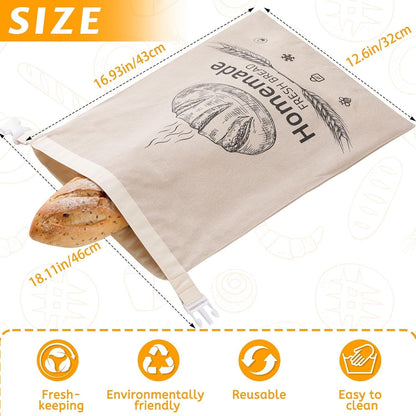2 Pack Beeswax Bread Bags for Homemade Sourdough Reusable Beeswax Bread Bag4
