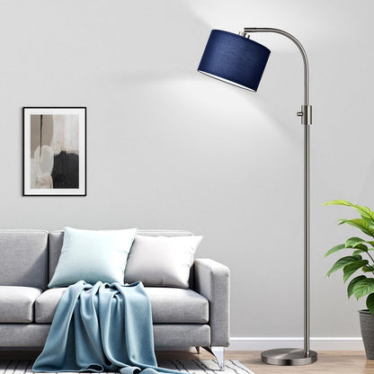 Upgraded Modern Arc Dimmable Tall Standing Floor Lamp with Blue Shade, 1200 Lumens LED Bulb Included, for Living & Reading Room, Bedroom, Office & Nursery, Brushed Nickel1