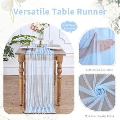Boho Gauze Cheesecloth Table Runner 120 Inch Seasonal Fabric Kitchen Linen4
