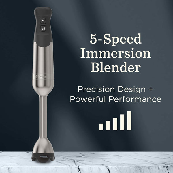 Vitamix 5-Speed Immersion Blender, 625-Watt Motor, Stainless Steel/Black | Professional-Grade Hand Blender, 5-Speed Control, One-Handed Operation, Stainless Blades, 5-Foot Cord, Blend in Any Container3