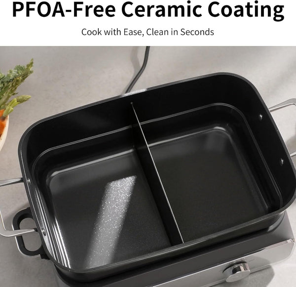 Slow Cooker 10 Quarts (2 X 5 Quarts) Pfoa-Free Ceramic Coating | Adjustable Temp Oven Safe to 450°F | Keep Warm Function for Large Family Gatherings (Includes Silicone Spoon)8