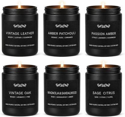 6 Pack Scented Candles for Men, Home Aromatherapy Mens Candle Gifts Set1