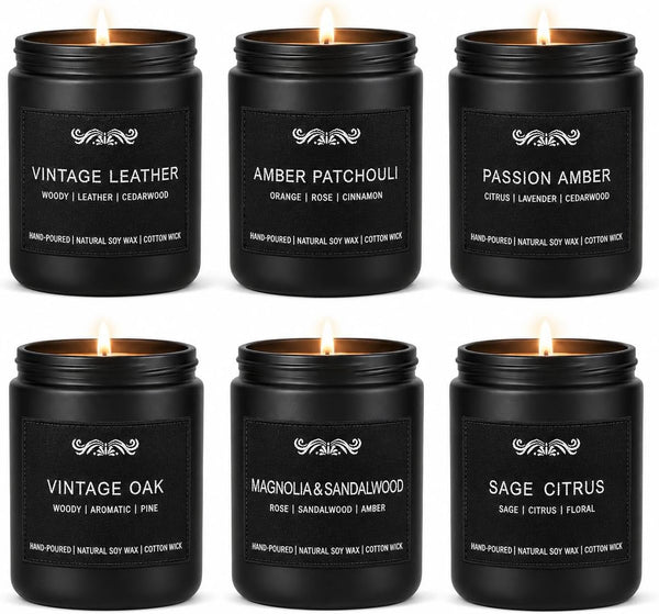 6 Pack Scented Candles for Men, Home Aromatherapy Mens Candle Gifts Set1