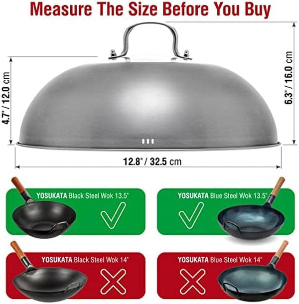 Carbon Steel Wok Pan 13,5 “ + Lid 12.8 in for 13.5-In Wok + 17’’ Spatula and Ladle7