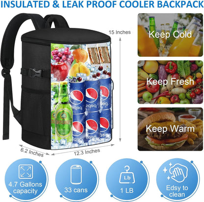 Cooler Backpack 33/40 Cans Soft Insulated Backpack Coolers | Leak Proof, Waterproof Cooler Bag for Men Women, Ice Chest Backpack, Cooler Travel Beach Camping Hiking Picnic Bags4