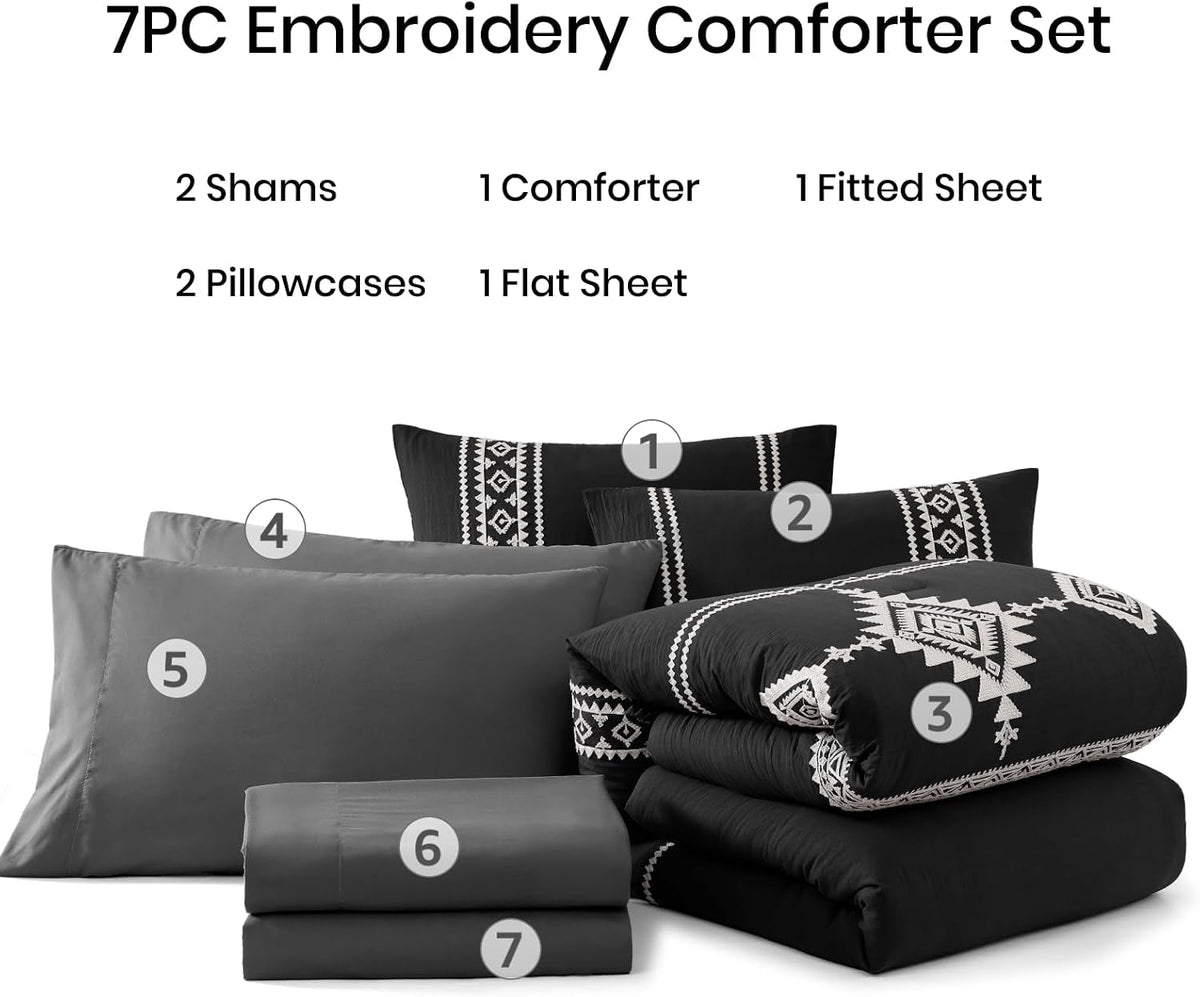 embroidery-queen-comforter-set-7-pieces-black-bed-in-a-bag