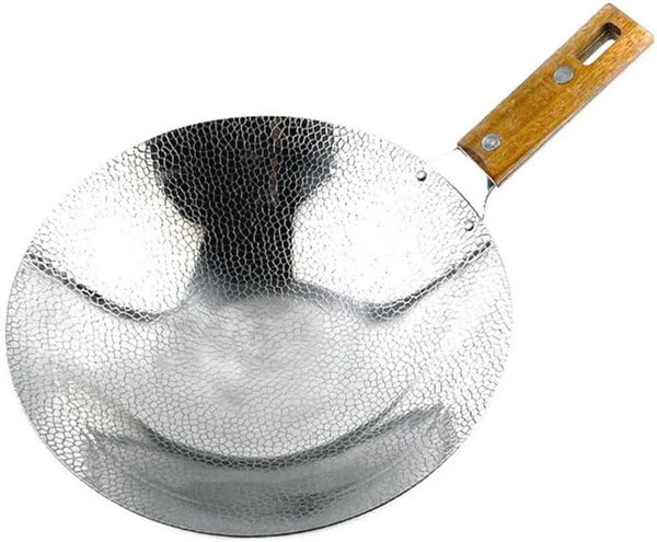Wok with Handle Stainless Steel Frying Pan for Stir-Fry Deep Base Kitchen Cookware for Home Use 14.56 X 10.23 X 2.36 in 1 Pack7
