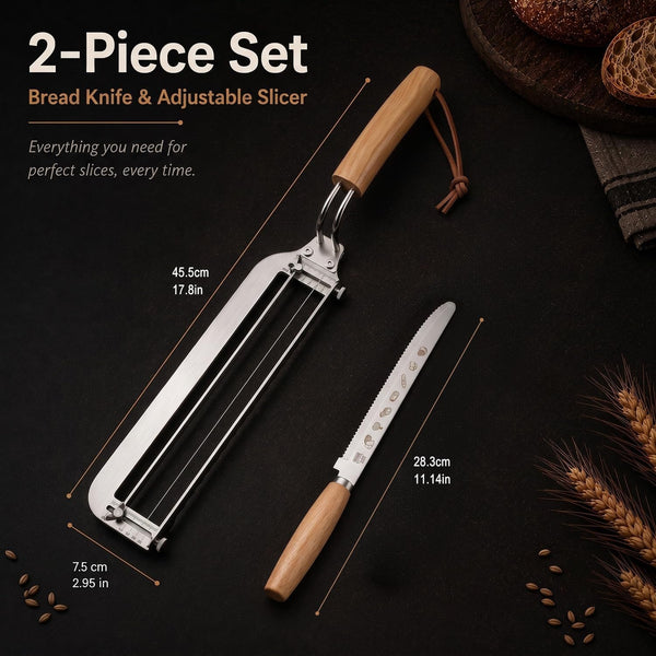 Adjustable Bread Knife for Sourdough, Homemade Bread, 304 Steel, 2-Pc Set7