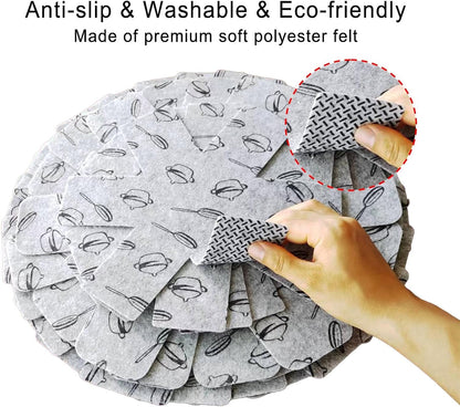 Pot and Pan Protectors 12 Pcs (10" 14" 15"), Pan Protectors for Stacking | Soft Felt Pots and Pans Dividers Separator, Avoid Scratching Cookware Protectors, Reusable4