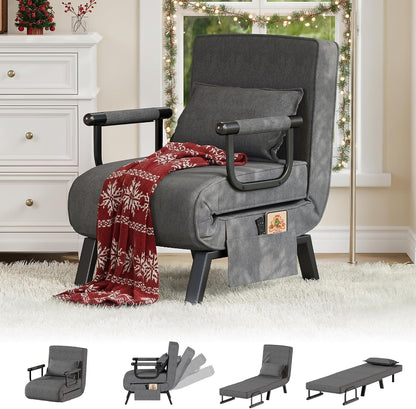Sleep Chair, Folding Sleeper Chairs for Adults (Dark Grey)1