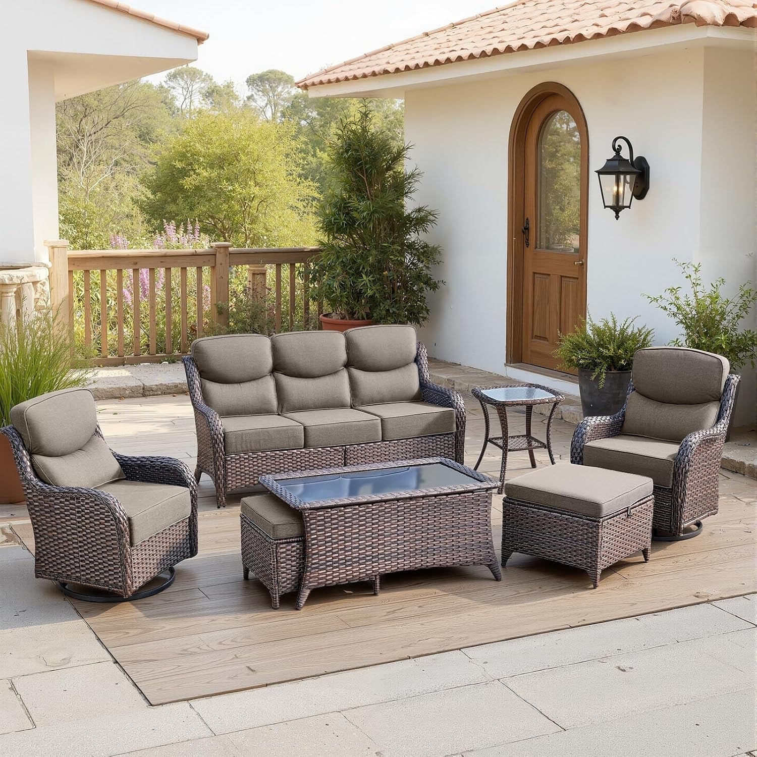 luxury-6-thick-cushioned-7-pieces-patio-furniture-set-with-outdoor-couch-wicker-outdoor-conversation-set-with-high-back-swivel-rocker-chairs-for-deck-porch-yard-and-poolside-brown-grey
