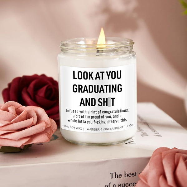 Funny Grad Candle, 2026 Graduation Gifts for Her, Him - College, High School, Masters Degree, Phd, Law School, Nursing & Nurse Graduation Gifts for Women, Men - 9 Oz6