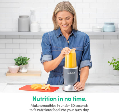 Nutribullet Personal Blender, Shakes, Smoothies, Food Prep, and Frozen Blending, 24 Ounces, 600 Watt, Dark Gray, NBR-0601WM7