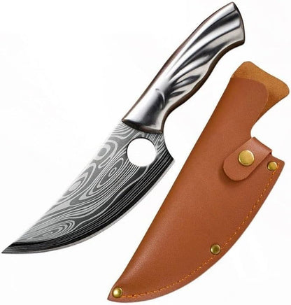 Meat Cleaver, 6 Inch Damascus Pattern Kitchen Knives Butcher Utility Boning Knife Chicken Bone Kitchen for Cooking with Cover1