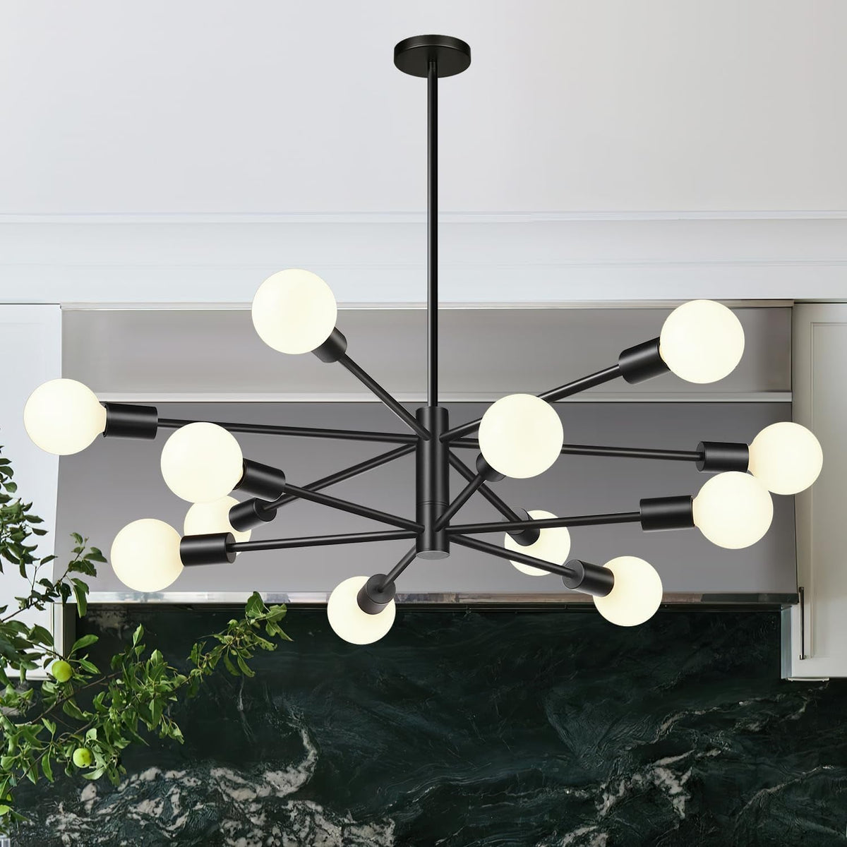 11-52-height-adjustable-modern-chandelier-ceiling-light-fixture-12-light-sputnik-chandeliers-matte-black-mid-century-chandelier-over-table-chandeliers-for-dining-room-living-bulbs-not-included