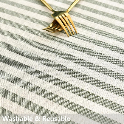 Cotton Square Tablecloth 70 X 70 Inch Olive Green Striped Tablecloths Spring Outdoor Table Cloth for Card Table Tablecloth (Green,70"X 70",Square)5