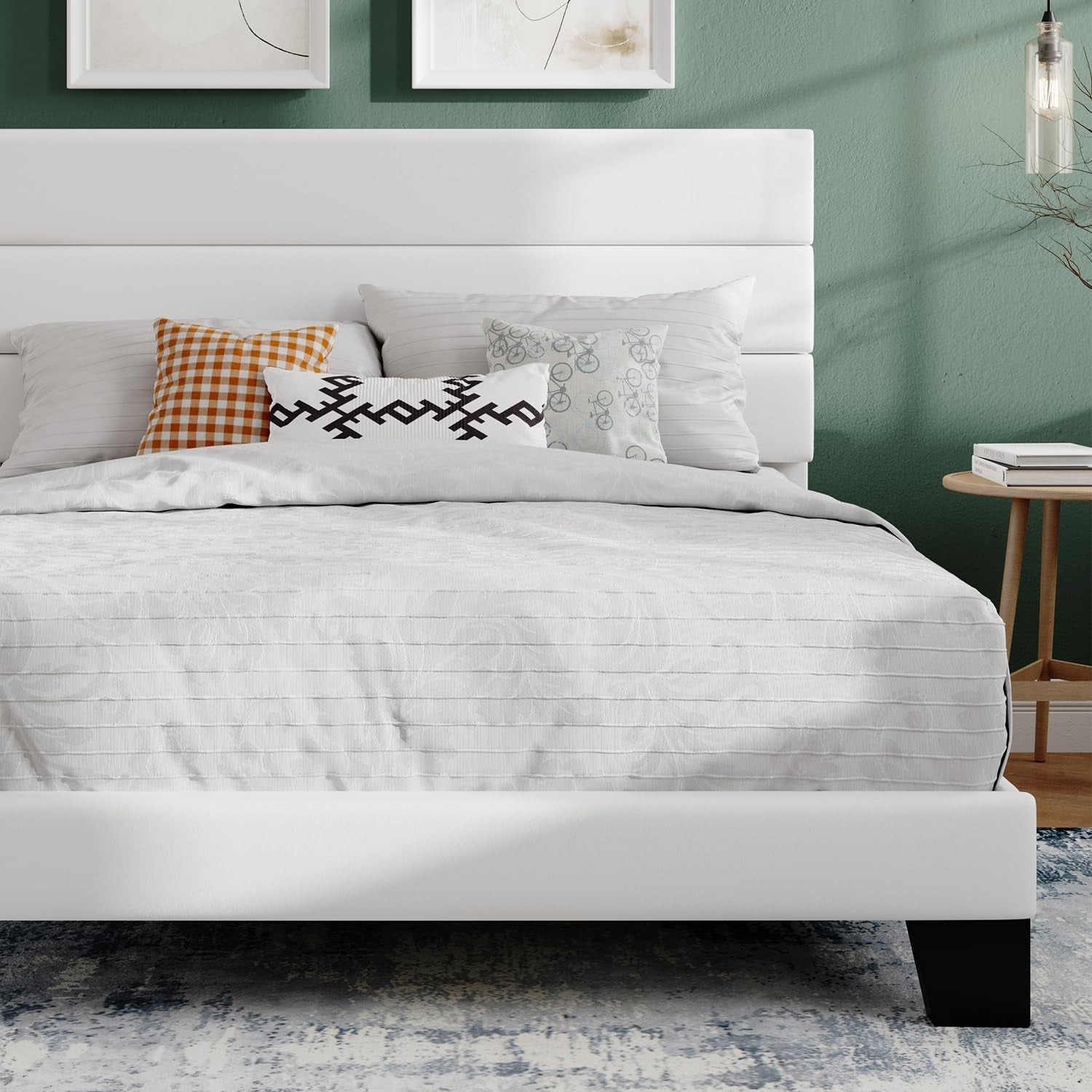 full-platform-bed-frame-with-upholstered-velvet-headboard-white