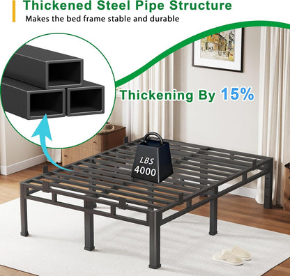 18 Inch King Bed Frame Double Layer 2 in 1 Platform with round Corner7
