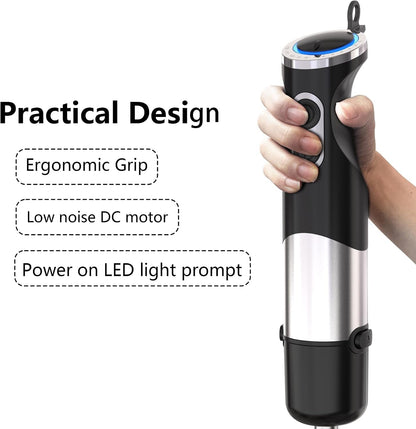 Immersion Blender Handheld, 12 Speed & Turbo Mode Hand Mixer Electric for Kitchen, 2 in 1 Stick Portable Blender with Beaker for Baby Food, Smoothie, Puree, Soup5