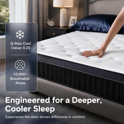 Queen Mattress 12 Inch, Medium Firm Hybrid with Pocket Coils & Cooling Gel3