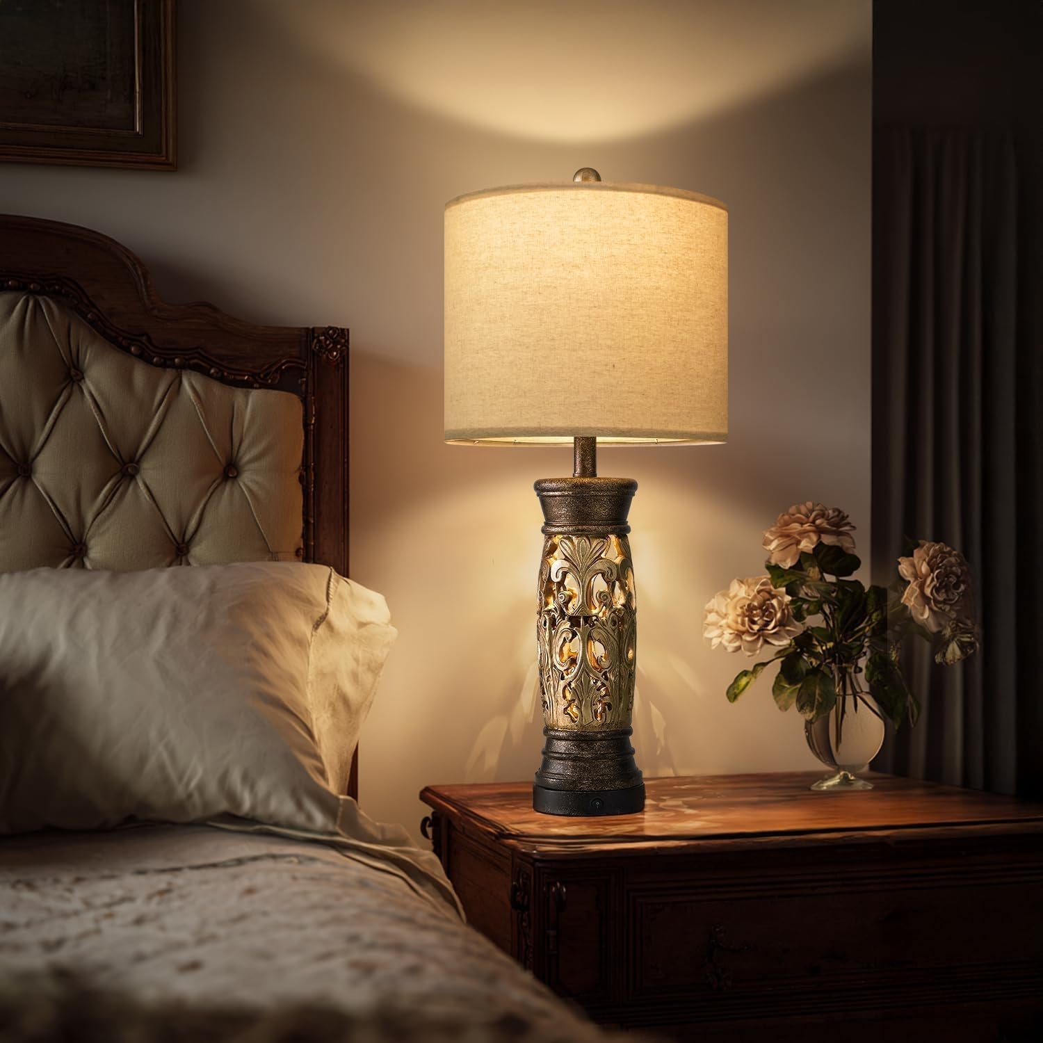 27-25-antique-gold-table-lamps-set-of-2-farmhouse-bedside-lamps-with-night-light-usb-a-c-ports-vintage-lamps-for-bedroom-living-room-entryway-nursery-reading-nookbulbs-included