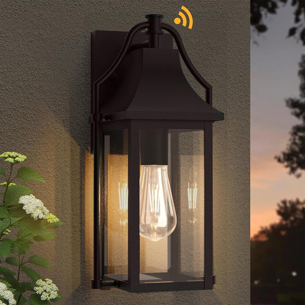 Dusk to Dawn Outdoor Wall Lantern, Waterproof Porch Light, Brown1