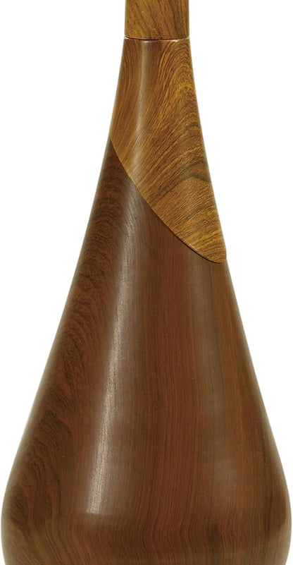 Novogratz X Globe Harrington 65" Floor Lamp, 2-Tone Faux Wood Base, White Fabric Shade, Socket Rotary Switch 672257