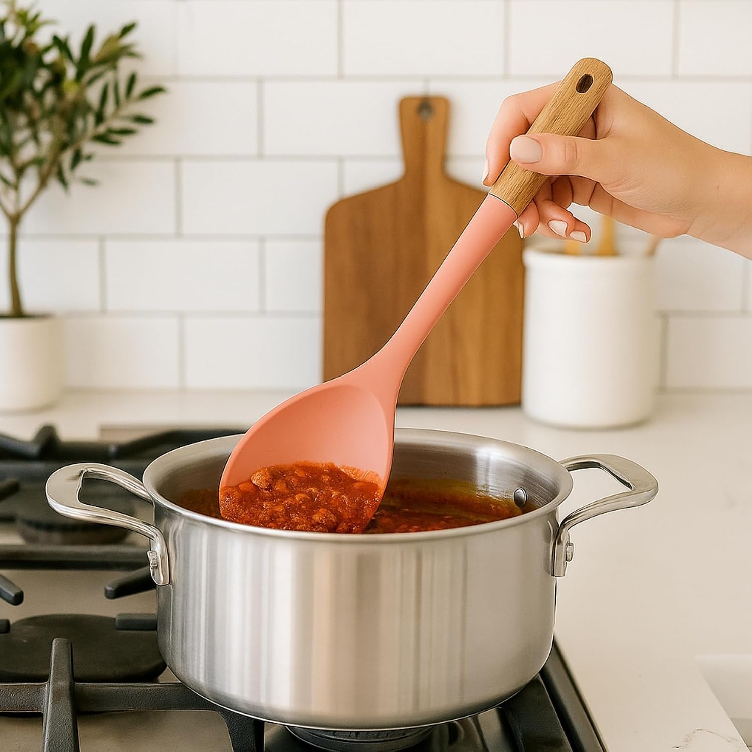 5pc-beech-wood-and-silicone-kitchen-utensils-set-meal-prep-cooking-baking-supplies-home-essentials-coral-peach