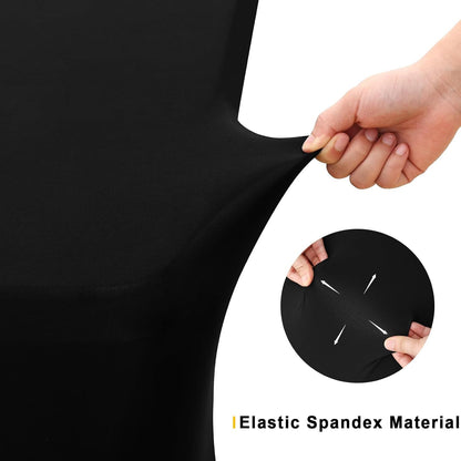 2 Pack Spandex Table Cloth 6FT, Elastic Fitted Black Tablecloth | Washable Stretch Rectangle Tablecloths, Wrinkle Free Table Cover for Outdoor, Wedding, Banquet & Parties (72Lx30Wx30H Inch)4