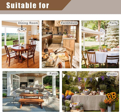 2 Pack Beige Faux Linen Tablecloths Rectangle 60X84 Inch6