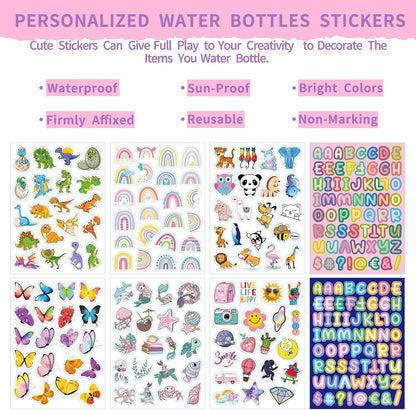 Kids Water Bottle for School, 16Oz Stainless Steel Insulated Water Bottle Kids with Straw Lid for Girls, Boys (Purple/Pink)7