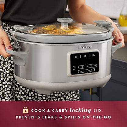 Crock-Pot 7-Quart Cook & Carry Slow Cooker with Sous Vide Function, Family-Sized Slow Cooker Warms up to 30 Hours, Modern Digital Display, Travel-Proof Locking Lid & Removable Temperature Probe4