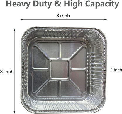 25Pack-8X8 Aluminum Foil Pans Disposable Square Baking Cake Pans | Heavy Duty 8X8 Baking Pan Disposable Foil Pans,Cooking Tins Homemade Breads Oven Pans,Foil Pan, Baking Pan Roasting4