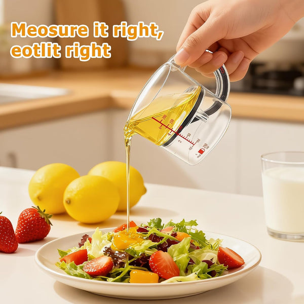 4-In-1 Adjustable Measuring Cup with Base, Multi Measurement for 1/4 to 1 Cup, ML/OZ, Scraper Base for No Waste, Dishwasher Safe6